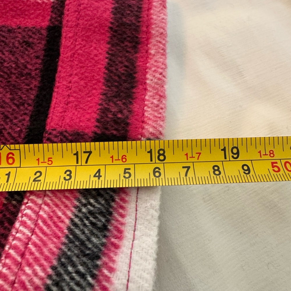 Oversized Plaid Flannel Shacket Hot Pink & Black Checkered Button-Down 2XL - Picture 9 of 11